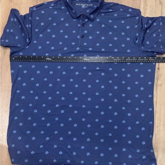 Mizzen + Main Men's Versa Golf Polo Shirt Set Sail Floral Dot Print XL Classic - Picture 4 of 8